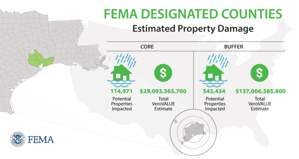 Tropical Storm Imelda and FEMA Designated Counties