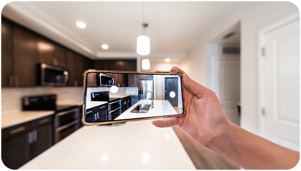 Virtual inspection of the kitchen using mobile screen