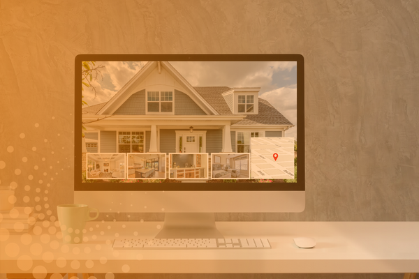 Computer screen with multiple views of the house