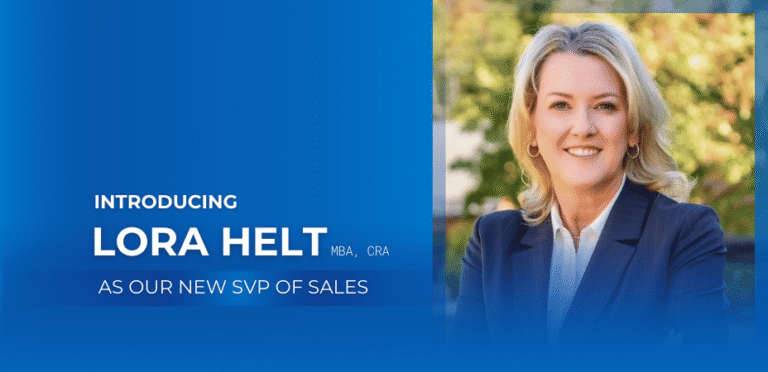 Banner with photo of Lora Helt, SVP of Sales at Veros Real Estate Solutions