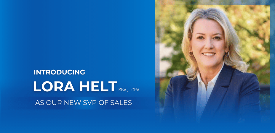 Banner with photo of Lora Helt, SVP of Sales at Veros Real Estate Solutions
